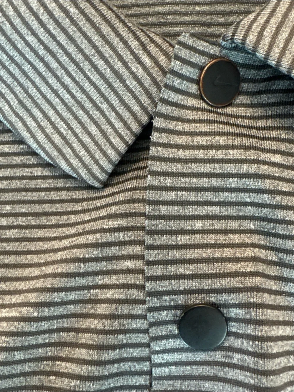 Nike Tiger Woods Men's Gray and Black Striped Polo - golf polo - DRI-FIT